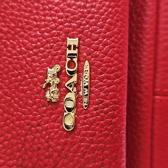 Coach red mini court pebbled leather backpack - Picture 10 of 12